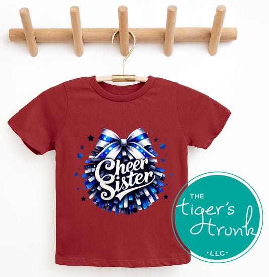Red, Blue, and White Cheer Sister T-Shirt