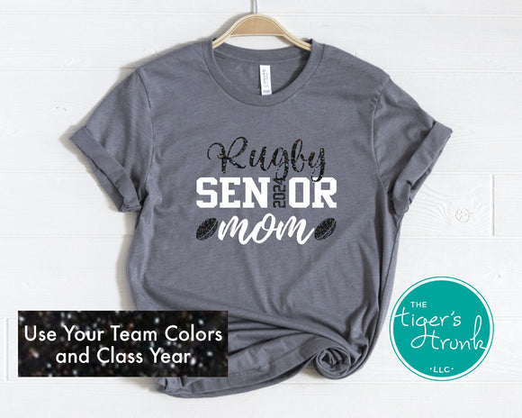 Senior Shirt | Rugby Shirt | Rugby Senior Mom | Class of 2024 | Short-Sleeve Shirt