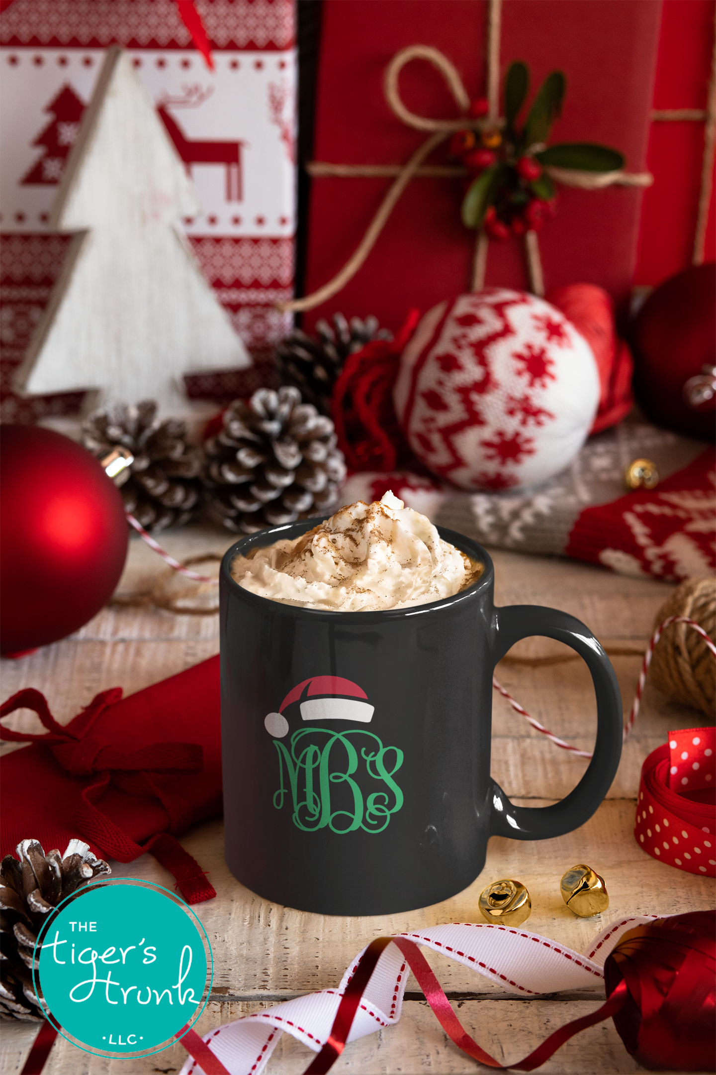 Monogrammed Santa Hat Christmas Shirt