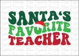 Christmas Card | Santa's Favorite Teacher | Instant Download | Printable Card