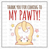 Birthday Party Favor Bag Tags | Thank You Cards | Cat Theme | Instant Download | Printable Tags