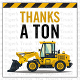 Thanks a Ton | Construction Theme Favor Tag
