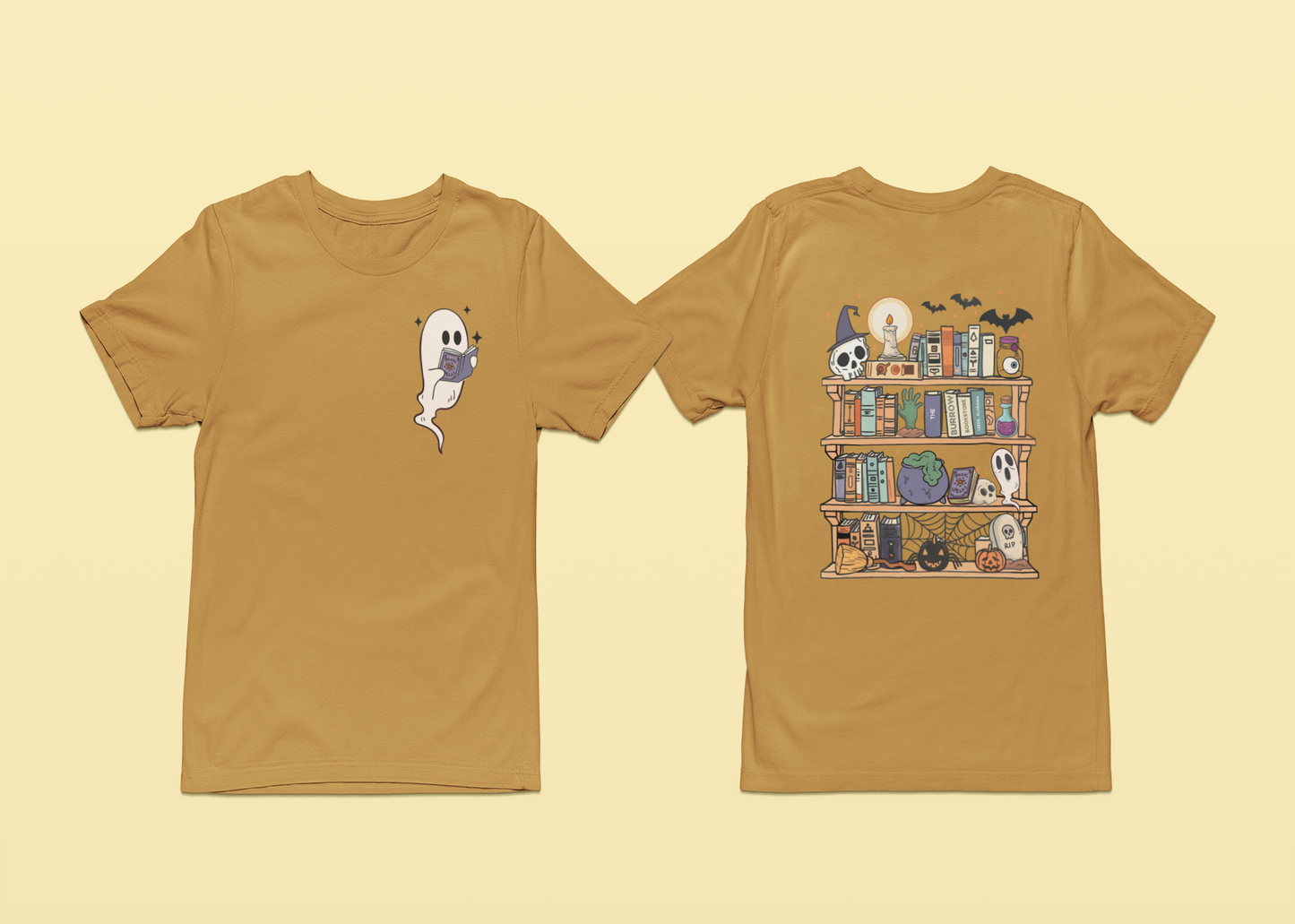 WHOLESALE and EMPLOYEES | The Burrow Bookstore | Spooky Ghost Book Collection | Short-Sleeve T-Shirt | Leeds, AL