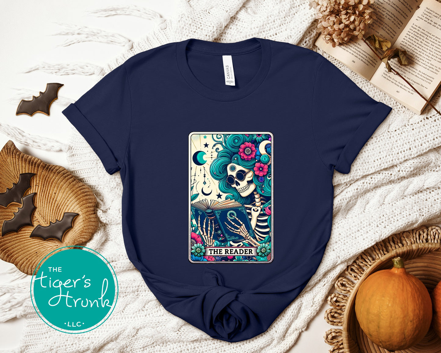 EMPLOYEES ONLY The Reader Tarot Card Skeleton Shirt