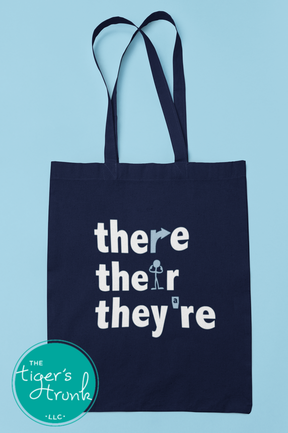 Bookish Graphic Tee | Bookish Bag | There Their They're Grammar | Short-Sleeve Shirt | Canvas Tote Bag