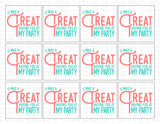 Party Favor Bag Tags | Thank You Cards | It Was a Sweet Treat Having You at My Party | Instant Download | Printable Tags