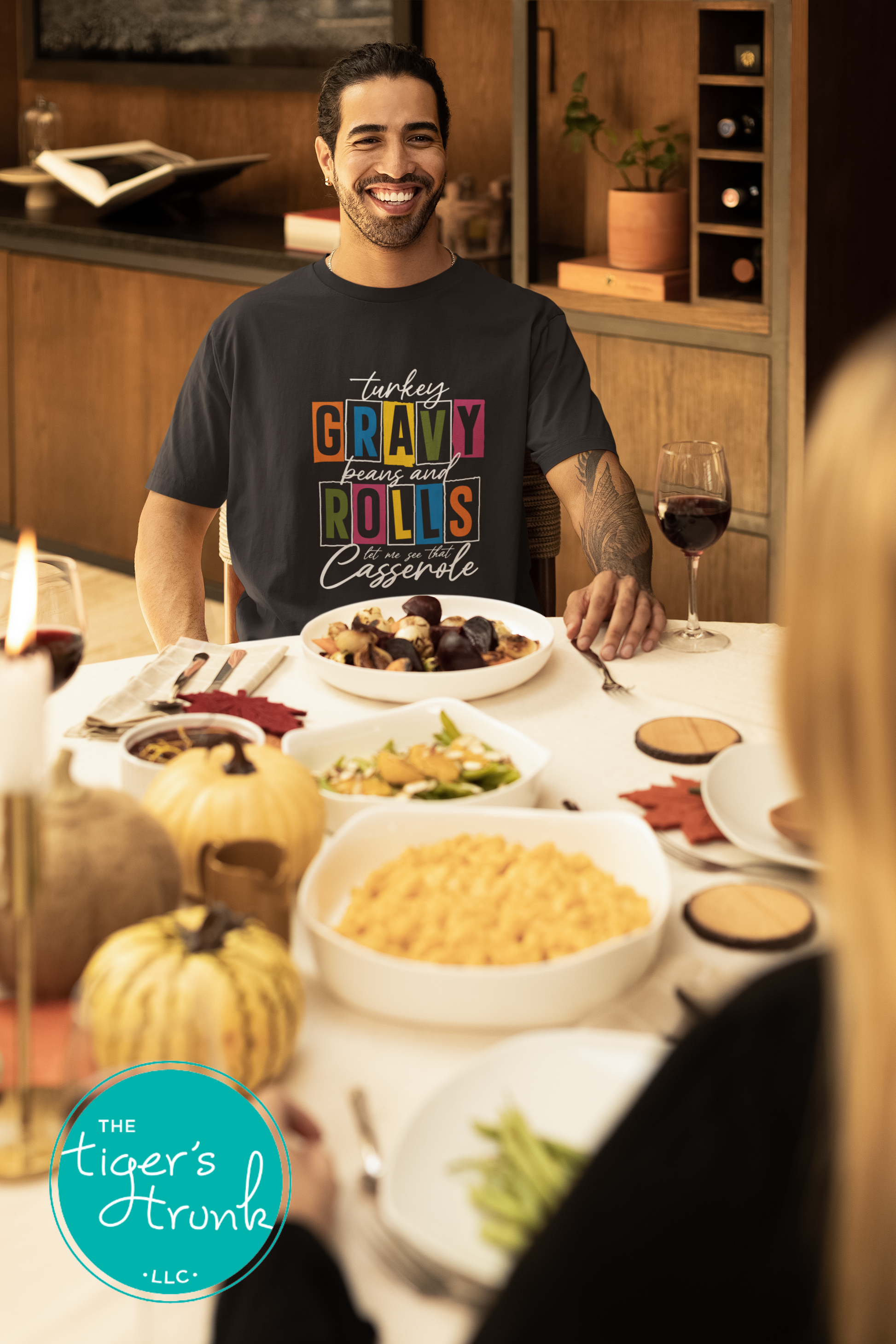 funny thanksgiving casserole shirt, retro turkey gravy beans rolls tee, holiday foodie gift, cozy friendsgiving outfit