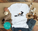 Halloween Shirt | Happy Halloweenie | V-Neck Shirt