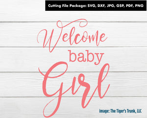 Cutting File Package | Baby Cutting Files | Welcome Baby Girl | Instant Download