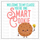 Back to School Card | Gift from Teacher to Students | Welcome to My Class You're One Smart Cookie | Instant Download | Printable Card