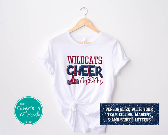 Cheerleading Shirt | Mascot Shirt | School Letter Shirt | Cheer Mom | Short-Sleeve Shirt