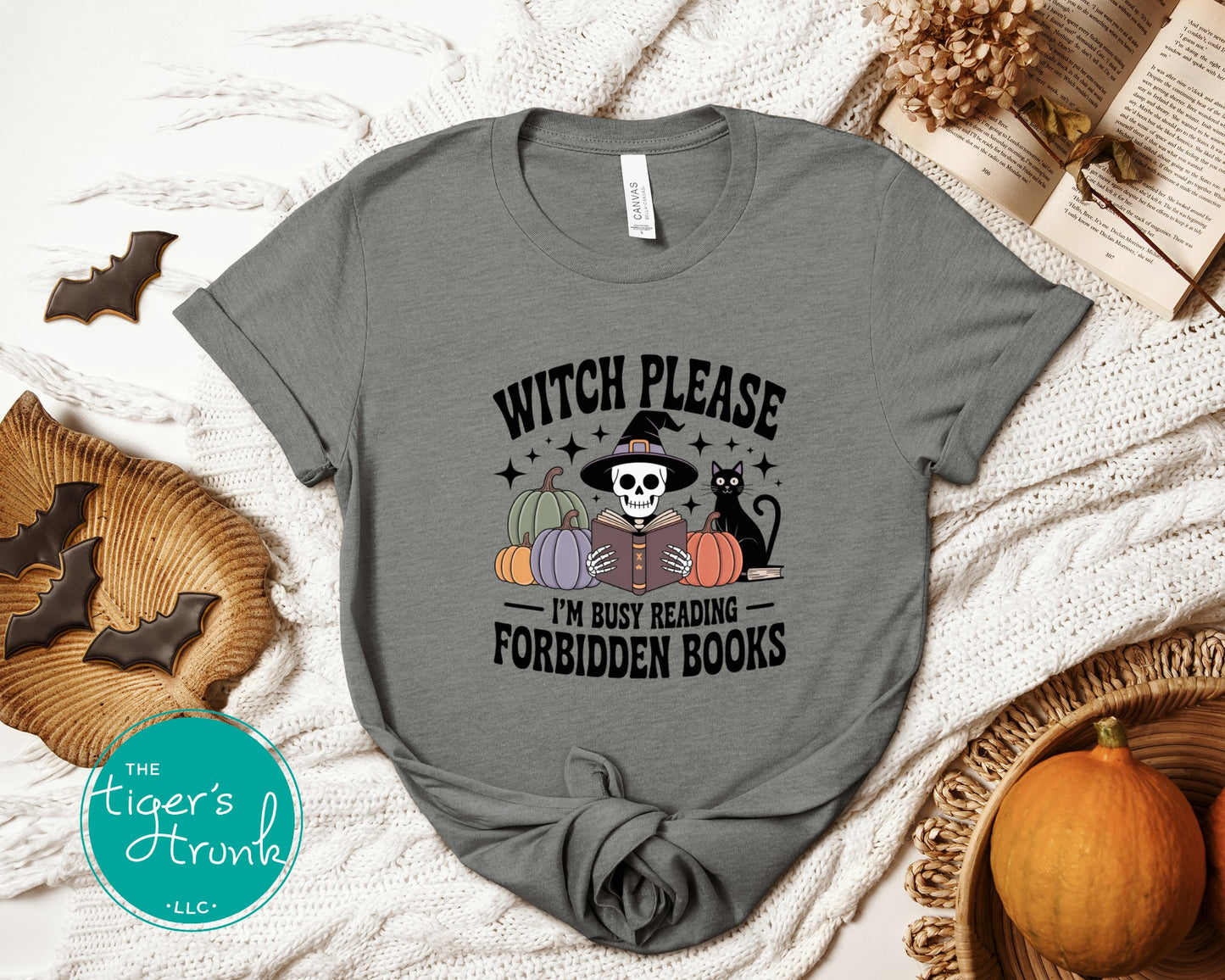 EMPLOYEES ONLY Witch Please I’m Busy Reading Forbidden Books Shirt