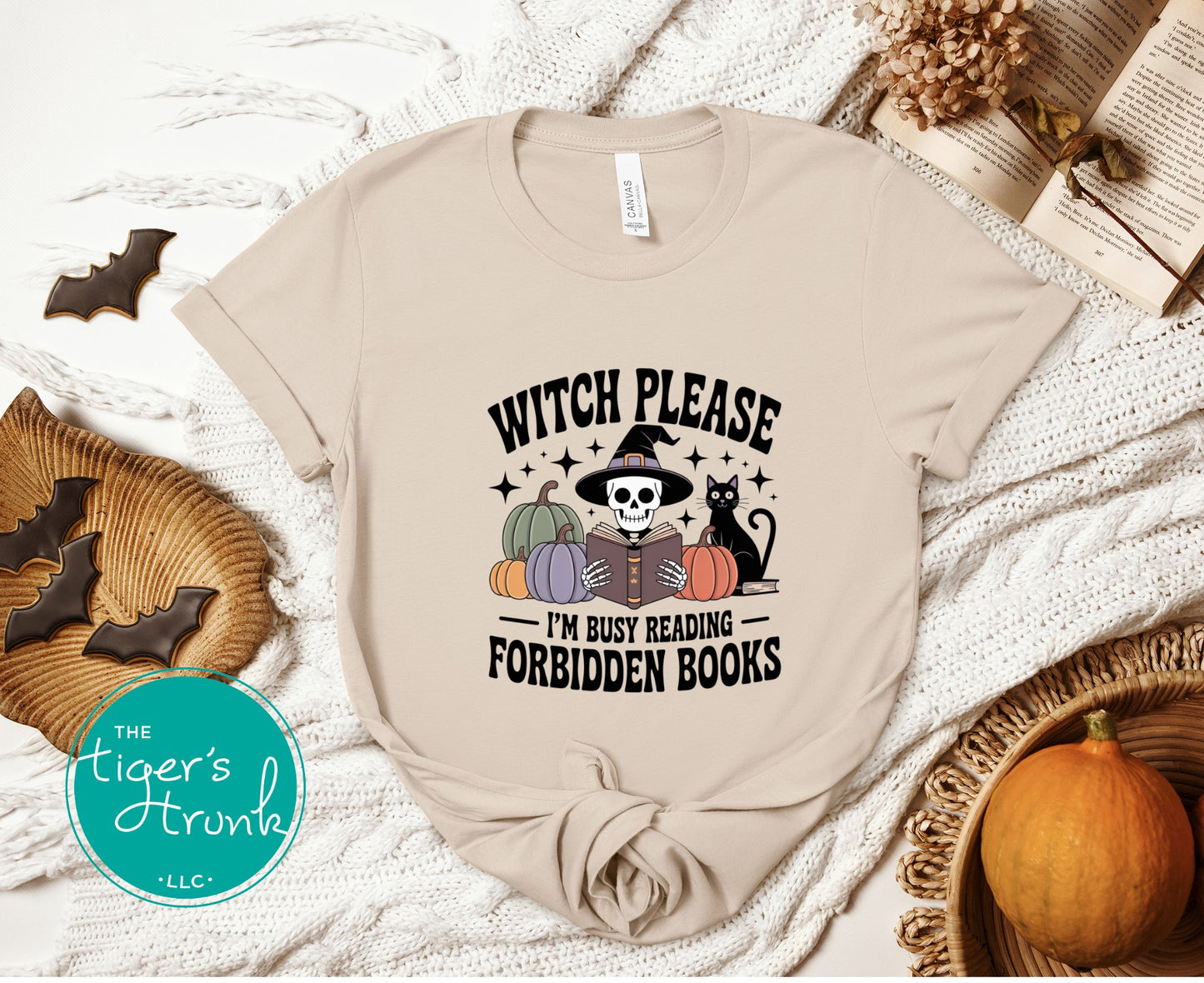EMPLOYEES ONLY Witch Please I’m Busy Reading Forbidden Books Shirt