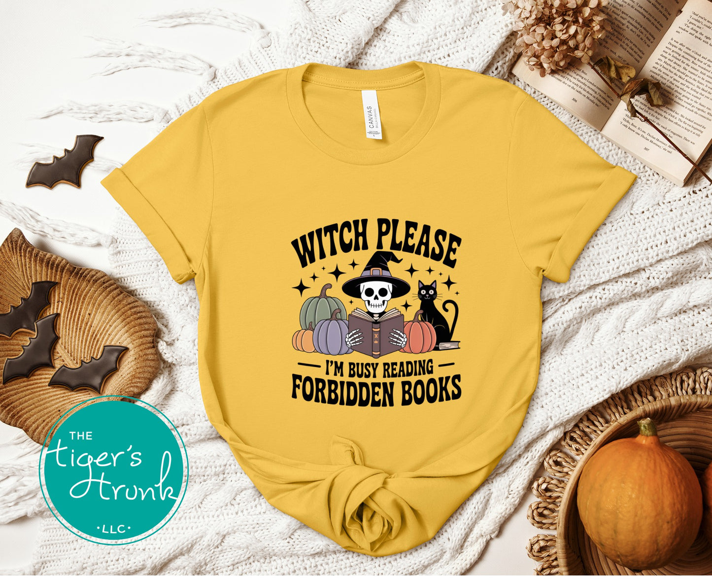 EMPLOYEES ONLY Witch Please I’m Busy Reading Forbidden Books Shirt