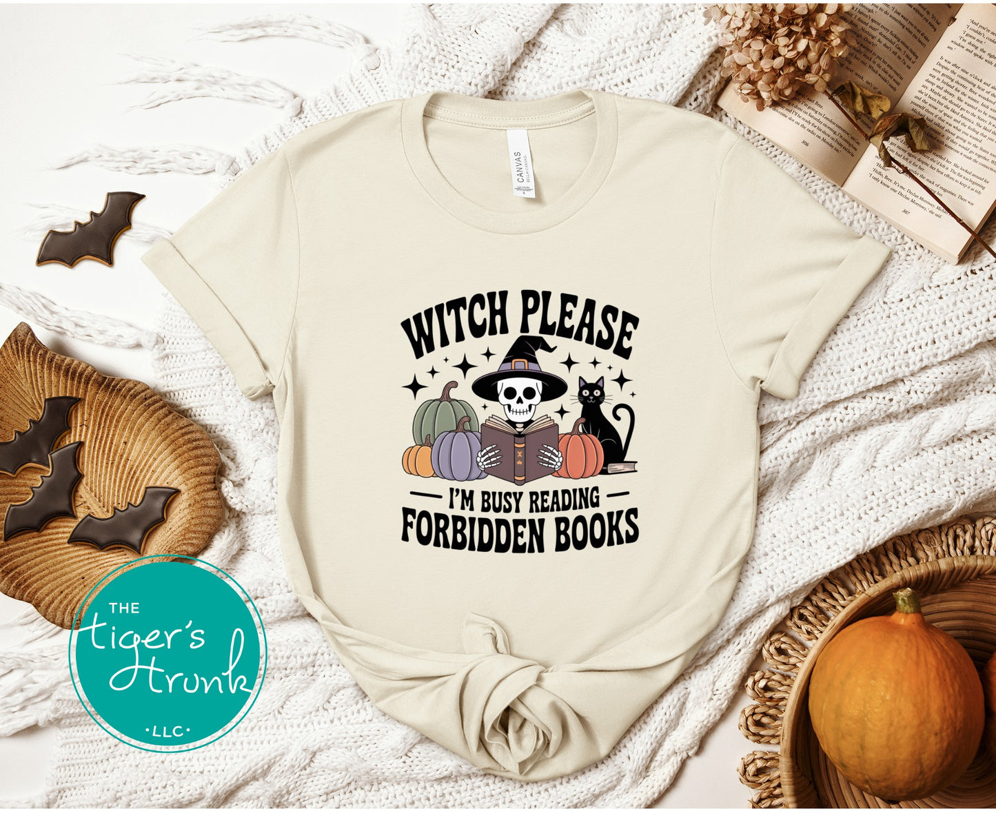 EMPLOYEES ONLY Witch Please I’m Busy Reading Forbidden Books Shirt