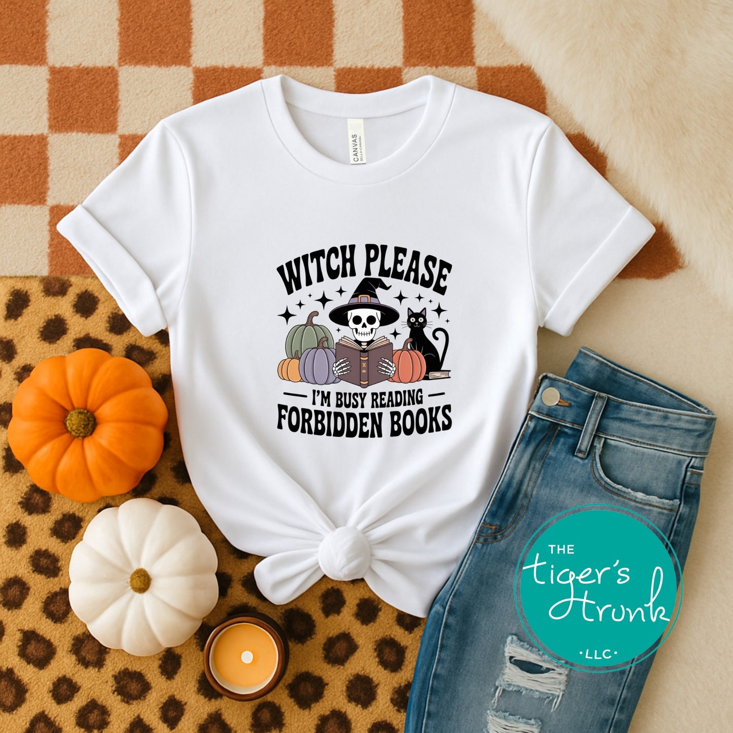 EMPLOYEES ONLY Witch Please I’m Busy Reading Forbidden Books Shirt