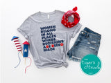 Patriotic Shirt | Independence Day | 4th of July | Women's Rights Shirt | Women Belong in All Places Where Decisions are Being Made | Short-Sleeve Shirt | Muscle Tank Top