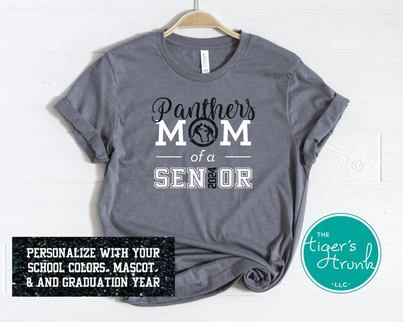 Wrestling Shirt | Mascot Shirt | Mom of a Senior | Class of 2024 | Short-Sleeve Shirt