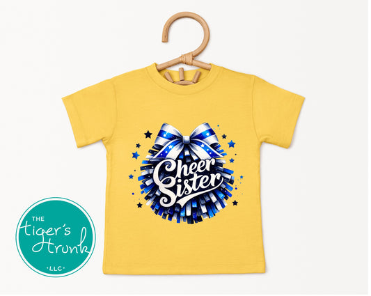 Gold, Blue, and White Cheer Sister T-Shirt