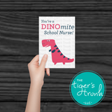 Nurse Appreciation Week Card | You're a DINOmite School Nurse | Instant Download | Printable Card