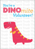 Volunteer Appreciation Week Card | You're a DINOmite Volunteer | Instant Download | Printable Card