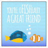 You're oFISHially a Great Friend Fish Theme Birthday Party Favor Thank You Bag Tag