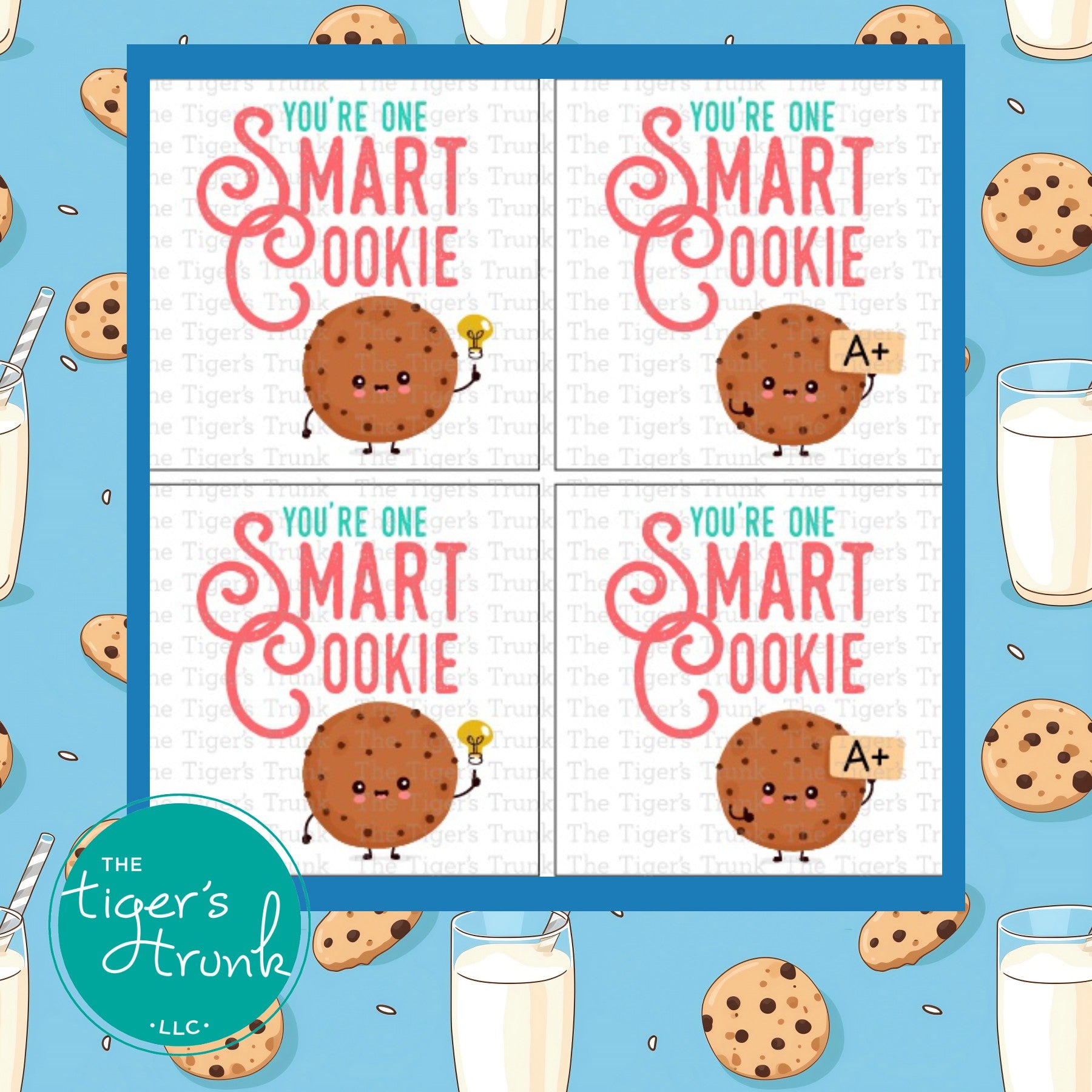 Cookie-themed printable Valentine cards for teachers to give to students, featuring a fun and sweet design, instant download.