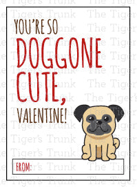 So Doggone Cute Valentine cards featuring adorable puppies, perfect for classroom exchanges and Valentine’s celebrations.