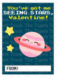 You've Got Me Seeing Stars, Valentine! printable Valentine card.