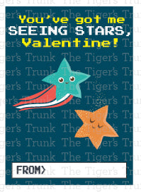 You've Got Me Seeing Stars, Valentine! printable Valentine card.