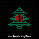 Monogramed Christmas Tree heat transfer vinyl decal