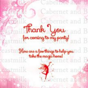 Fairy Themed Birthday Party Printable Thank You Tags