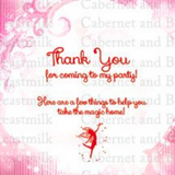 Fairy Themed Birthday Party Printable Thank You Tags