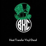 St. Patrick's Day Decal | Monogrammed Leprechaun Hat | Heat Transfer Vinyl Decal