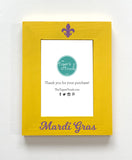 Mardi Gras Frame | 4" x 6" Hand-Painted Wooden Picture Frame