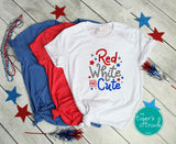 Patriotic Shirt | Independence Day | 4th of July | Red White and Cute | Short-Sleeve Shirt