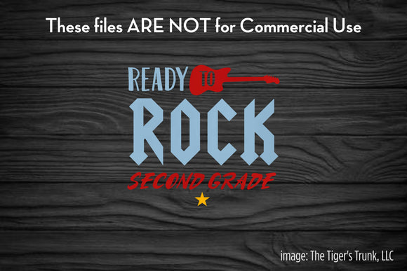Ready to Rock Second Grade cutting file package (SVG, DXF, JPG, GSP, PDF, PNG)