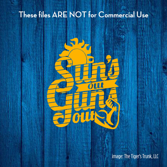 Sun's Out Guns Out cutting file package (SVG, DXF, JPG, GSP, PDF, PNG)