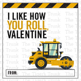 I Like How You Roll, Valentine printable Valentine card