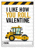 I Like How You Roll, Valentine printable Valentine card