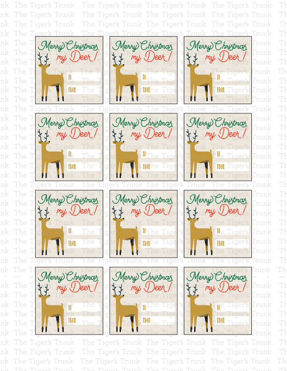 Merry Christmas My Deer gift tags