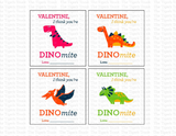 Dinosaur printable Valentine cards