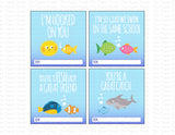 Fish printable Valentine cards