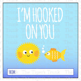 I'm Hooked On You printable Valentine card