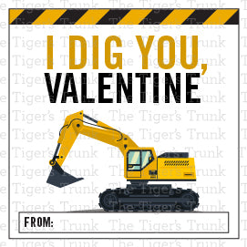 I Dig You, Valentine printable Valentine tag
