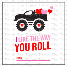 I Like The Way You Roll printable Valentine tag