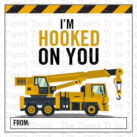 I'm Hooked on You printable Valentine tag