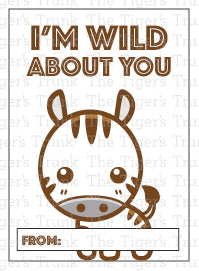 I'm Wild About You printable Valentine card