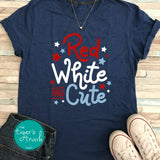 Patriotic Shirt | Independence Day | 4th of July | Red White and Cute | Short-Sleeve Shirt