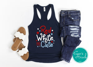 Patriotic Shirt | Independence Day | 4th of July | Red White and Cute | Tank Top